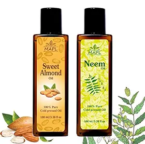 MAPL Cold Press Almond Oil and Neem Oil Combo Pack