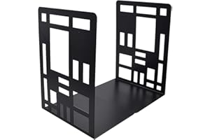 SIPLIV Serre-livres en métal de style minimaliste réglable et antidérapant - Pour l'école, la bibliothèque, la maison ou le bureau - Noir - 1 paire