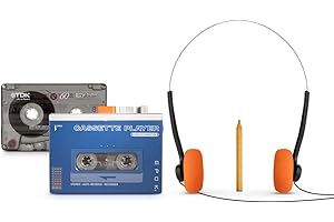 BIGBEN Altoparlante a cassetta Bluetooth 5.4, altoparlante BT, lettore registratore, auto-reverse, ricaricabile USB-C, confezione completa 4 in 1 con cuffie da 3,5 mm, K7 e matita - ideale Mixtape