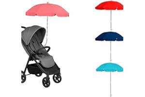 SEPERCASA Ombrellino parasole Passeggino Universale ⌀ 65cm per bambini - Protezione Solare UV, Regolabile e Pieghevole, Attacco Universale - ombrellone ombrello Colori: Blu, Rosso, Rosa, Celeste
