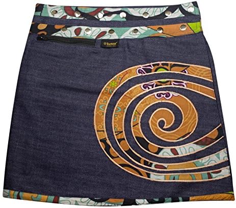 Sunsa Ladies Skirt Jeans Skirt Summer Skirt Wrap Skirt Mini Skirt Reversible Skirt, 2 In 1 With Adjustable Size