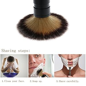 Anself 1pc Men's Nylon Shaving Brush Metal Aluminium Oxide Handle Razor Sets Male Beard & Face Cleaning Tool Black - Image 7