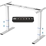 FLEXISPOT EC4W Bureau Assis Debout Électrique à 3 Colonnes 2 Moteurs Cadre de Bureau Debout Réglable en Hauteur, Panneau de C