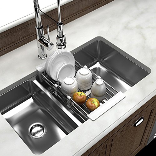 HOMFA Abtropfgestell Geschirrabtropfkorb Abtropfgitter Geschirrkorb Abtropfgestell Geschirr Abtropfkorb Abtropfschale Bestecksammler Abtropfständer Abtropfschale Spülablage - 2