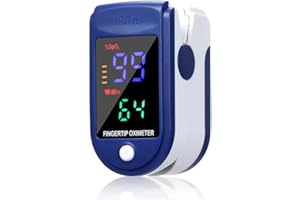 COOLEAD Pulsioxímetro de Dedo, Oxímetro de Pluso Digital Portátil con Con pantalla de 4 colores, Medición de SPO2 y PR y PI (Azul oscuro)