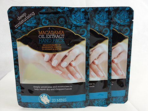 Multi Pack Offer 3 X Macadamia Oil Extract Deep Moisturising Hand Pack Gloves TreatmenT