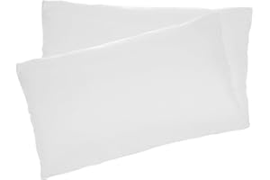 H HANSEL HOME Juego de 2 Fundas Almohada, Funda Almohada 90x40 cm, Protector de Almohada, 100% Microfibra, Cierre con Cremallera, Transpirable, Extra Suave, Blanco