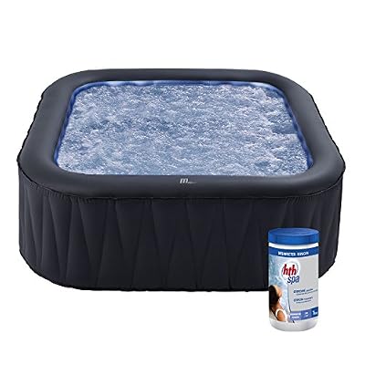 Happy Garden Pack Spa Gonflable TEKAPO carré 185cm - 6 Places + pastilles de Brome
