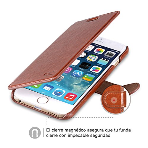 OCASE Funda iPhone 6 Fundas iPhone 6S Slim Case de Estilo Billetera con Protector de Pantalla de Vidrio Templado  Soporte Plegable  Ranuras para Tarjetas y Billetes  Broche Magn  tico