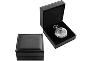 Tiong Vintage PU Leather Pocket Watch Box Luxury Storage Pocket Watches Protector Display Storage Gift Box