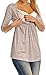Zeta Ville - Women's Maternity Nursing Wrap Front T-shirt Top Shirt M-3XL - 372c (Grey Melange, UK 14)