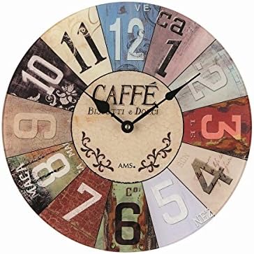 AMS Uhrenfabrik W9424 Printed Mineral Glass Clock, Silver