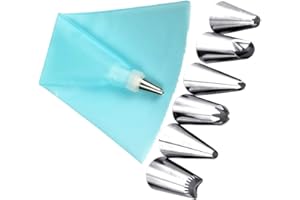 Tukcherry Douilles Pâtisserie, Poche à Douille Accessoires de Décoration en Acier Inoxydable 304 - Décoration de Gâteaux pour Tarte, Pâtisserie, Bonbon, Gâteau, Cupcakes et (8 Kits B2)