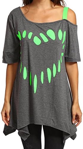 2018 Womens Large Size Blouse, Ladies Summer New Fashion Love Printing Shirt Short Sleeve Casual Shirt Tops Blouses by GreatestPAK