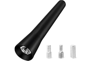WNV Universal Car Aerial Antenna AM/FM/DAB Car Aerial Replacement Car Radio Replacement Stubby Aerial Car Roof Antenna Mast Kit with Strong Receiving Function Screws M4 M5 M6 Black,6.5cm