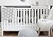 'LITTLE STARS' QUALITY BABY BEDDING, PURE COTTON, BABY BED, COT BED, CRIB BEDDING, DUVET AND PILLOWCASE COVER SET 150X120CM (WHITE AND GREY)