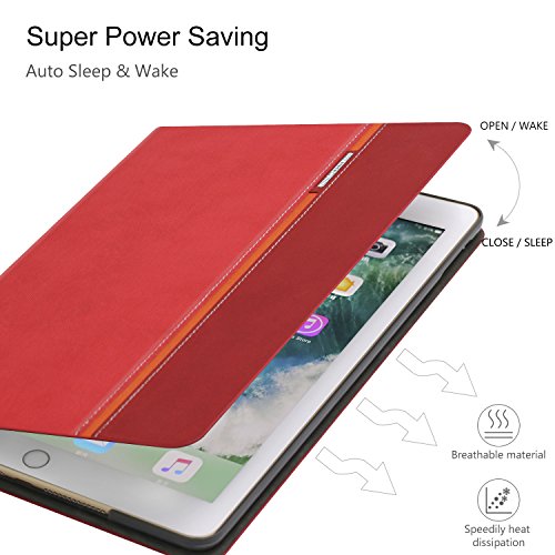 AUAUA iPad Mini Hülle, iPad Mini 1/2/3 Hülle Leder Tasche Schutzhülle mit Auto aufwachen / Schlaf Funktion + Clear Schutzfolie (Gift) für Apple iPad Mini 3/2/1 Hülle Zoll Apple Tablet - 6