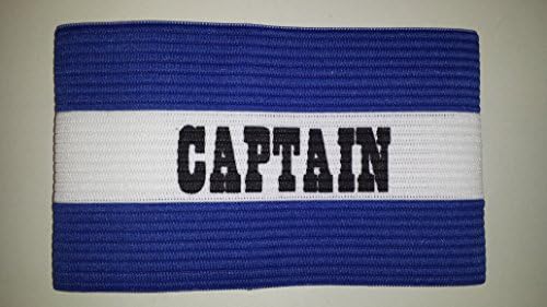 Captains Armband for Football, Rugby, Hockey (Blue, Junior)