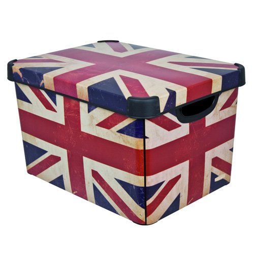 Curver 04711-D99 Dekobox British Flag L Plastik 39.5 x 29.6 x 23.6 cm, Bunt