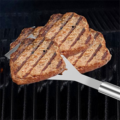 RoseFlower® 6 teilig Hochwertige Edelstahl Grillbesteck Barbeque mit Aluminium-Koffer enthalten – Perfekte Schwerlast Professionelle Grill-Werkzeug BBQ Zubehör Kit - 4