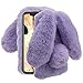 Produktbild Aearl Samsung Galaxy J7 2017 Hülle,Samsung Galaxy J730 2017 Faux Kaninchen Pelz Ball Hülle,Luxus Niedlich 3D Diamant Winter Warm Weich Pelzigen Flauschige Fuzzy Hase Ohr Plüsch Zurück Handyhüllen Für Mädchen Frauen Mit Bildschirmschutz Für Samsung Galaxy J7 2017-Lila Purple