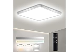 Ouyulong Lámpara De Techo LED Regulable 30x30cm, 36W Plafón Con Mando a Distancia,3000K-6500K Temperatura de Color Control,10%-100% Brillo Ajustable,Temporizador Función,para Salon Dormitorio Cocina