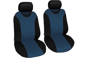 Susy Shop Coprisedili coppia anteriore universali in poliestere adattabili a tutte le auto con sedili standard - modello R1 (Blu)