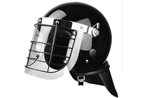 WLXW Casco Antisommossa Tattico, Elmetto Antisommossa Speciale con Maschera in Rete Metallica con Visiera Trasparente, Cosplay di Combattimento di Paintball Protettivo SWAT