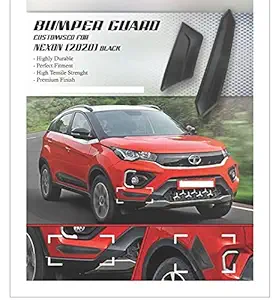 AUTONEST Plastic Car Bumper Guard Front/Rear (Set of 4) (Black) for Tata Nexon (Type-2) (2020-21)