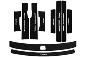 ENFILY Auto-Kohlefaser-Türschwellenschutz + hintere Schutzplatte für Nissan Qashqai 2016–2022, Willkommenspedal, Abriebschutz, rutschfest, Auto-Styling-Dekoration, Aufkleber, Zubehör (10 Stück)