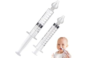 Fopytu 2 st näsaspirator för baby, 10 ml spruta nässköljare, återanvändbar silikon nässugspets, näsrengöring sköljanordning