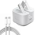 AIRFULAE 35W Fast USB C Power Adapter Plus Type C Cable for Iphone 15 Pro Max Fast charger Type C Wall Plug for Iphone 15 pro Max/15 Pro/15/15 Plus, Ipad, Samasung, Oneplus, Xiaomi, etc (White)