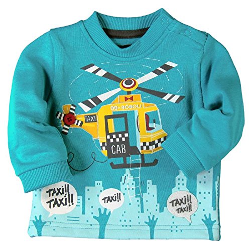 BÓBOLI Baby-Girls Sweat-Shirt Felpa Sweatshirt, turquoise, size 9 months