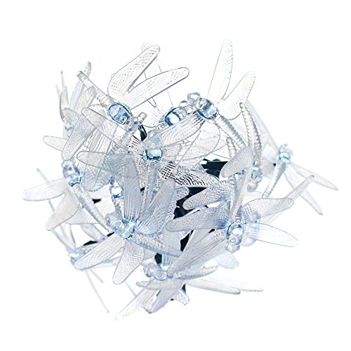 solar Lichterkette mit 24 Libellen weiß für Innen,außen,party,weihnachten,Hochzeit,Garten,Terrrassen,Balkonen