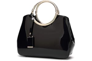 AlwaySky Womens Handbags, Ladies Top Handle Bags, Patent Leather Stylish Tote Shoulder Bags Purse for Work, Wedding, Shopping, Dating