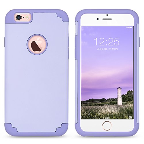 iPhone 6 Case, ULAK iPhone 6S Case Dual Layer Shockproof [Drop Protection] Slim Hybrid Impact Skin Case Cover for Apple iPhone 6 6S (4.7 Inch)(Light Purple)