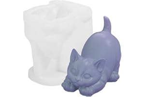 RYLAE Stampo in Silicone a Forma di Gatto, Stampi in Silicone Animali 3D Gatto Che Si Allunga, Creazione Squishy, Stampo Fai Da Te per Resina Epossidica, Polimeri, Argilla, Gesso, Cera, Sapone
