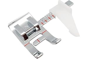 MoTrent Adjustable Guide Sewing Machine Presser Foot Fits for Low Shank Snap On Brother, Babylock, Singer, Janome, Juki, New Home Domestic Sewing Machine, Silver, Standard