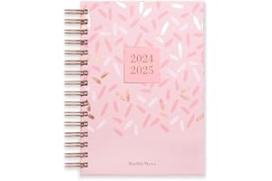 Matilda Myres 2024/25 Academic Diary - A5 Day a Page Diary - Rose Gold Wiro Binding - Mid Year Diary - July '24 to July '25 - Pink