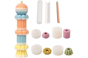 BOOWAN NICOLE Moules empilables en silicone pour bougies - Moule à savon flexible d'aromathérapie - Outils de fabrication de bougies