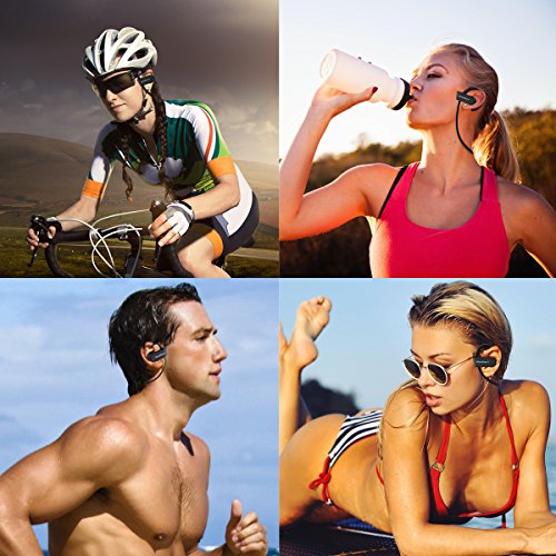Auricular MixMart Aud  fono Bluetooth 4 1 Deportivo cascos inal  mbricos bluetooth para Gimnasio Correr Taxi oficina Manos Libre Est  reo Dise  o Cancelaci  n de Ruido Anti-Sudor y Anti-Agua de 4 Grados Compatible con iPhone iPod iPad Android PS4 Windows