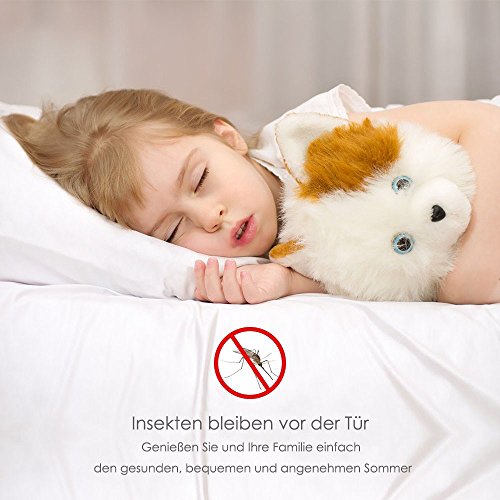 Auxent Fliegengitter Tür 100 x 220cm mit Magnetverschluss, Insektenschutz Magnetvorhang für Wohnzimmer, Balkontür, Kellertür und Terrassentür, Kinderleichte Klebemontage ohne Bohren, Schwarz - 4