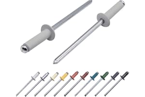 MARCOPOL (Pack of 80 pcs) Painted Blind Rivets 4.0 x 14 mm, Dome Head, DIN 7337, Aluminum Rivet and Steel Mandrel, Pop Rivets (80, Agate Grey RAL 7038)