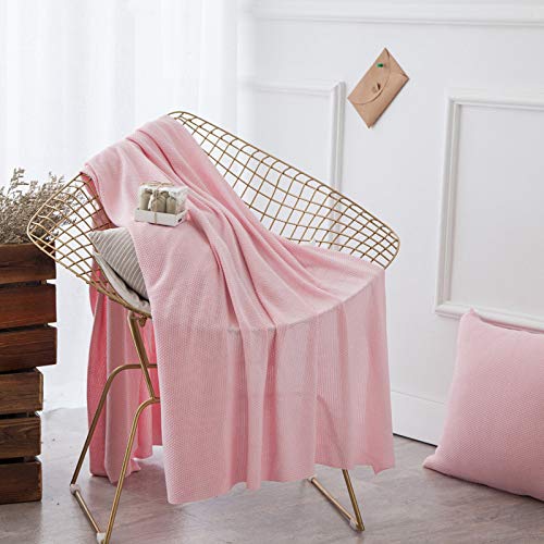 Preisvergleich Produktbild Wolldecke aus Baumwollstrick Mercerisierte Wolldecke aus Baumwollstrick Hellrosa
