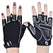 Produktbild Halbe Finger Fitness Handschuhe rutschfeste atmungsaktive Männer Frauen Fitness Training Übung halber Finger Handgelenk halbe Fingerhandschuhe 1 Paar (Color : Black, Size : S)