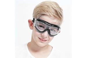 MOVNUOCA Schutzbrille Kinder für Nerf Spielen Stoßfest Gläser Beschlagfrei Verstellbarer Riemen Passform für 5-12 Jahre