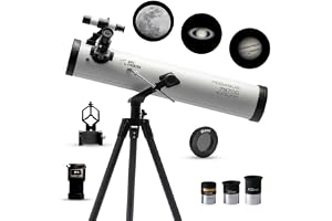 Pie Matrix Pegasus 76700 Newtonian Reflector Telescope with 235x Ultra HD Zoom,Fully Coated Glass Optics,Alt-Az Mount, Professional Telescopes to Explore Moon, Saturn Rings, Planets & Deep Sky Objects