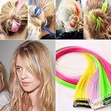 L&C®New Funky Colourful Streak 22" Clip in Hair Extensions Range colors party Lot