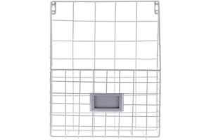 M.J COMFY-LIFE Magazine Rack Wall Mounted 30 * 25 * 10cm Metal Magazine Newspaper Holder Rack File Simple Newspaper Basket (White)