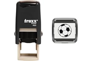 STAMP DESIGN 4U Traxx 9021 Loyalty Card Self Inking Rubber Stamp *Black Football Ball Design*